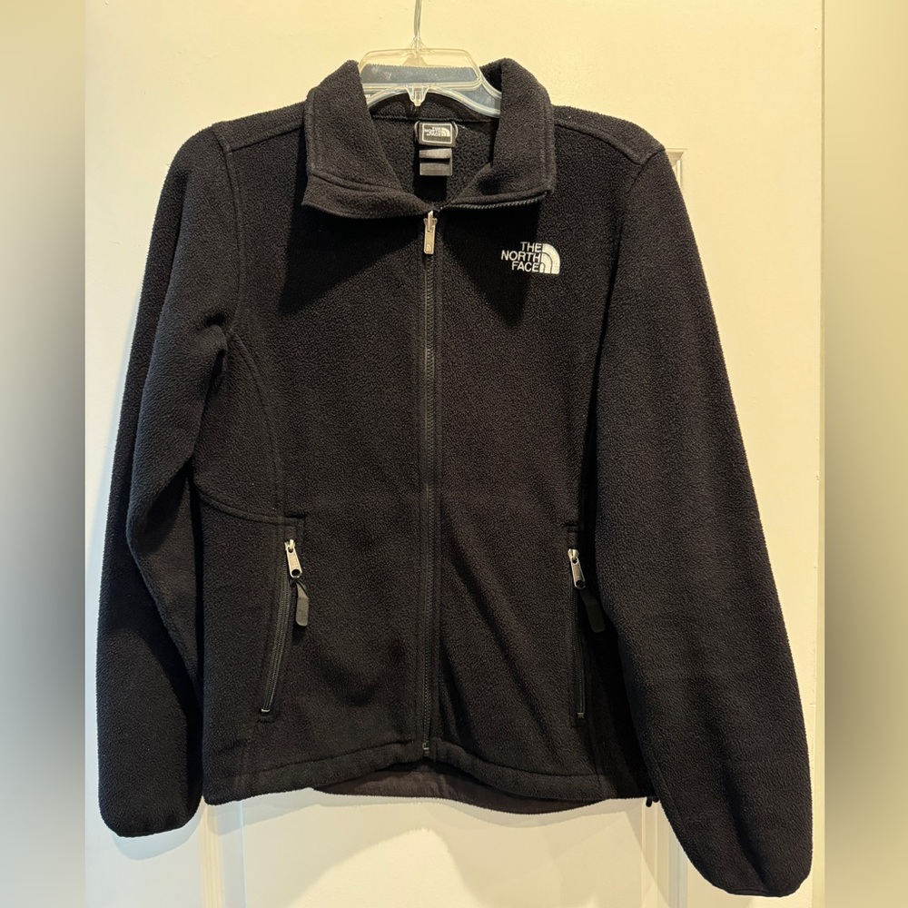 Black The North Face fleece full-zip jacket size M